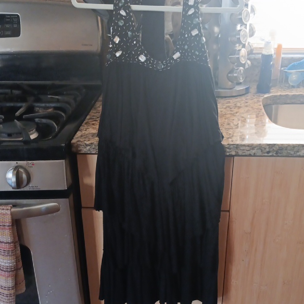 American Rag Black T Back Layered Front Dress